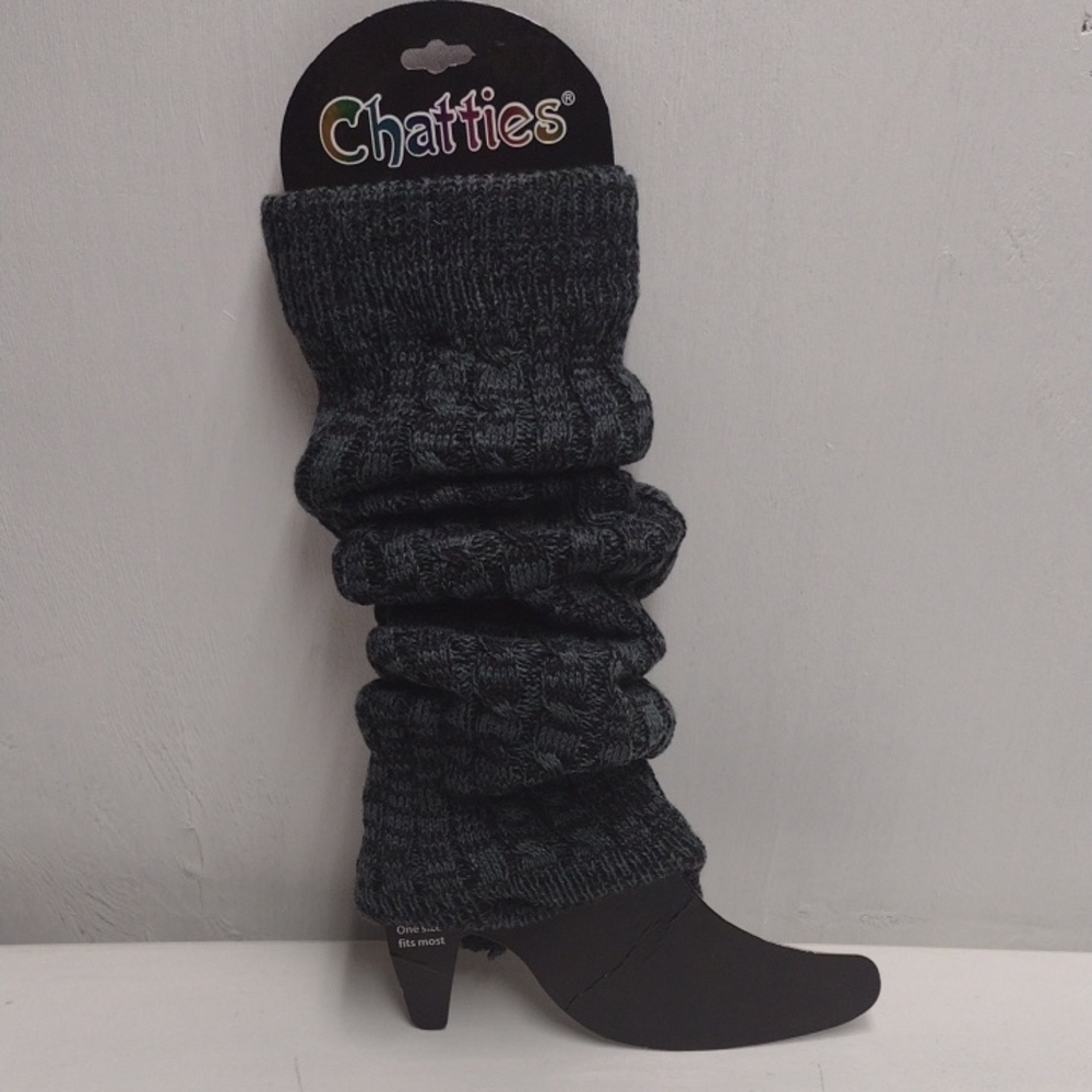 Chatties Women's Gray Knit Leg Warmers